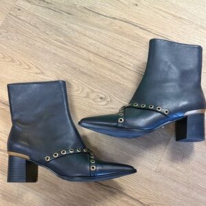 Cecelia Dunny 2 Size 6.5 Black Boots with Gold accents. Like Brand New